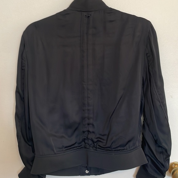 All Saints Ellis Satin Bomber Jacket, Midnight Blue XS. - Picture 6 of 10